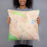 Person holding 18x18 Custom Moraga California Map Throw Pillow in Watercolor