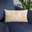 Custom Moraga California Map Throw Pillow in Watercolor on Blue Colored Chair