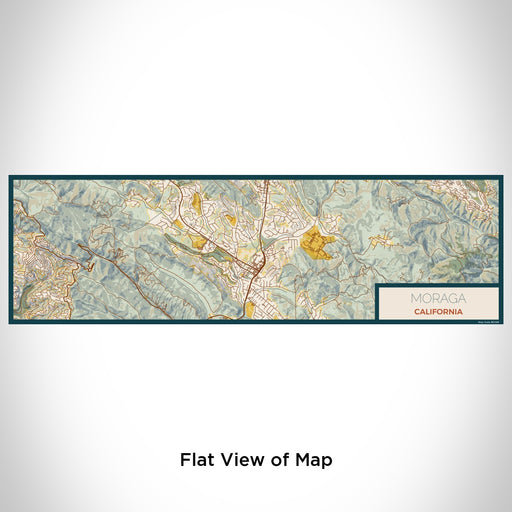 Flat View of Map Custom Moraga California Map Enamel Mug in Woodblock