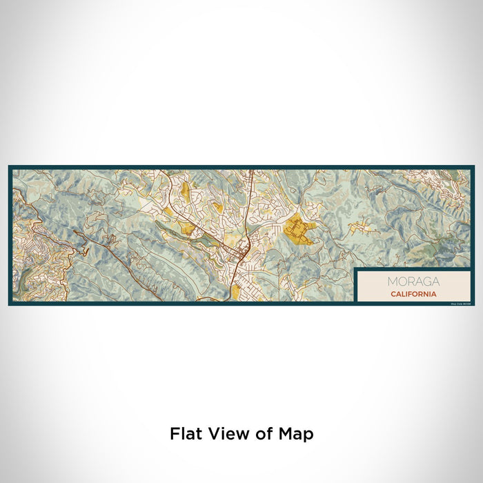 Flat View of Map Custom Moraga California Map Enamel Mug in Woodblock