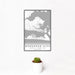 12x18 Morehead City North Carolina Map Print Portrait Orientation in Classic Style With Small Cactus Plant in White Planter