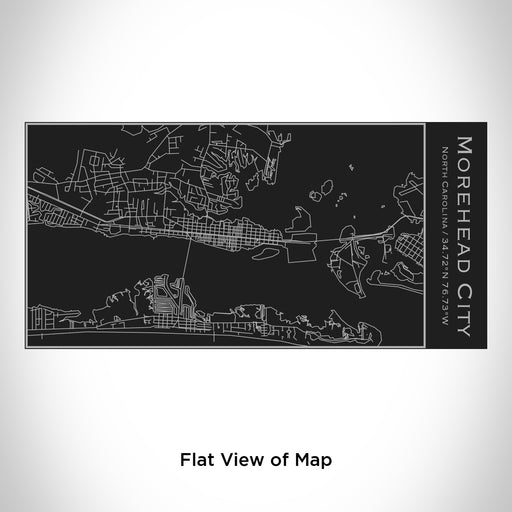 Rendered View of Morehead City North Carolina Map Engraving on 17oz Stainless Steel Insulated Cola Bottle in Black