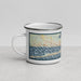 Left View Custom Morehead City North Carolina Map Enamel Mug in Woodblock