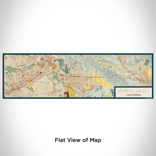 Flat View of Map Custom Moreno Valley California Map Enamel Mug in Woodblock