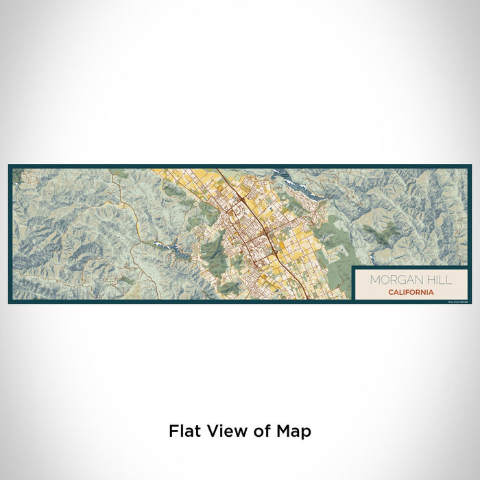 Flat View of Map Custom Morgan Hill California Map Enamel Mug in Woodblock