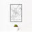 12x18 Morgantown West Virginia Map Print Portrait Orientation in Classic Style With Small Cactus Plant in White Planter