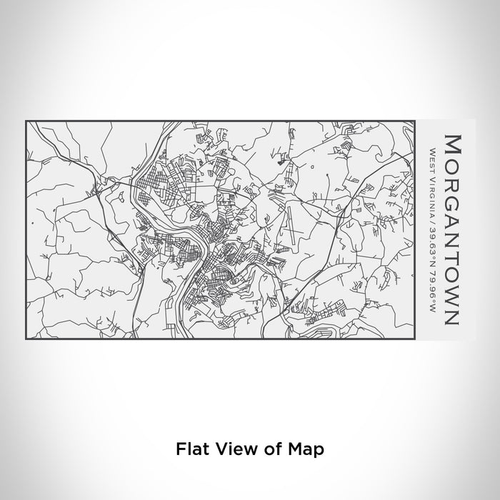 Rendered View of Morgantown West Virginia Map Engraving on 17oz Stainless Steel Insulated Cola Bottle in White