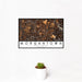12x18 Morgantown West Virginia Map Print Landscape Orientation in Ember Style With Small Cactus Plant in White Planter