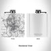 Rendered View of Morgantown West Virginia Map Engraving on 6oz Stainless Steel Flask in White