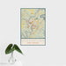 16x24 Morgantown West Virginia Map Print Portrait Orientation in Woodblock Style With Tropical Plant Leaves in Water