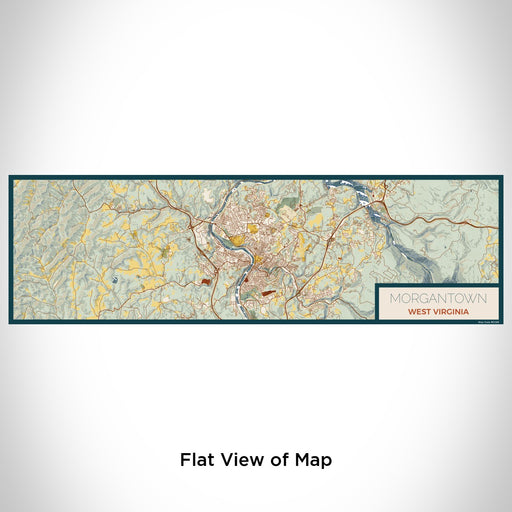 Flat View of Map Custom Morgantown West Virginia Map Enamel Mug in Woodblock