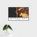 16x24 Morro Bay California Map Print Landscape Orientation in Ember Style With Tropical Plant Leaves in Water