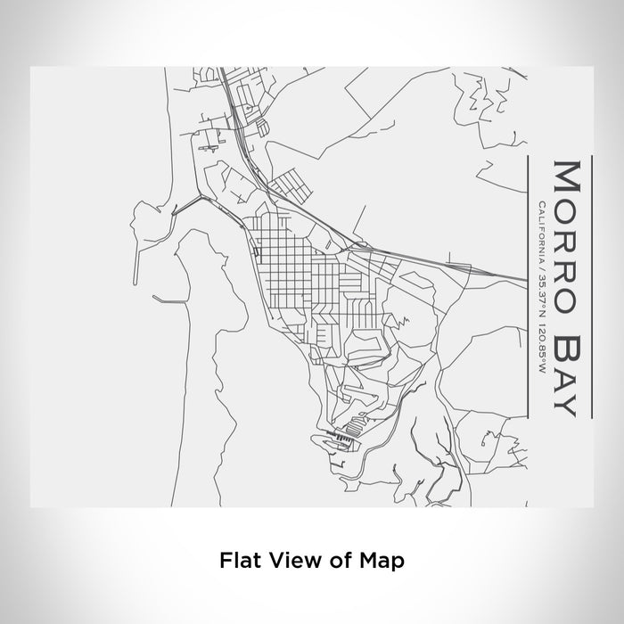 Rendered View of Morro Bay California Map Engraving on 20oz Stainless Steel Insulated Bottle with Bamboo Top in White