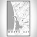 Morro Bay California Map Print Portrait Orientation in Classic Style With Shaded Background