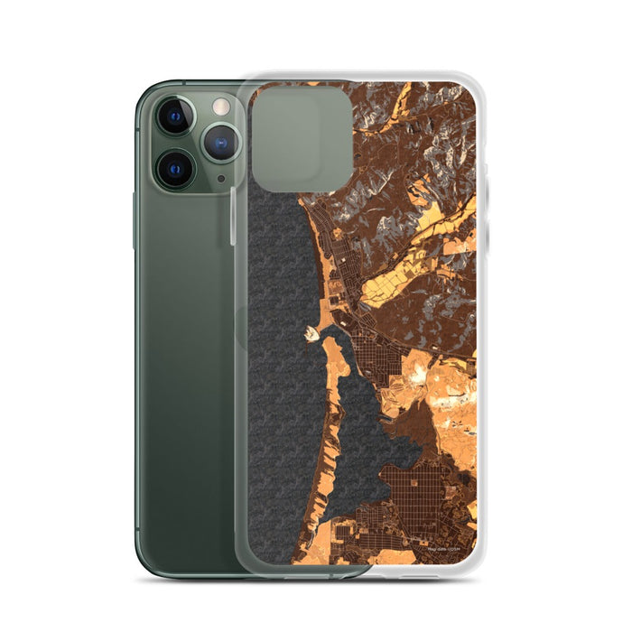 Custom Morro Bay California Map Phone Case in Ember