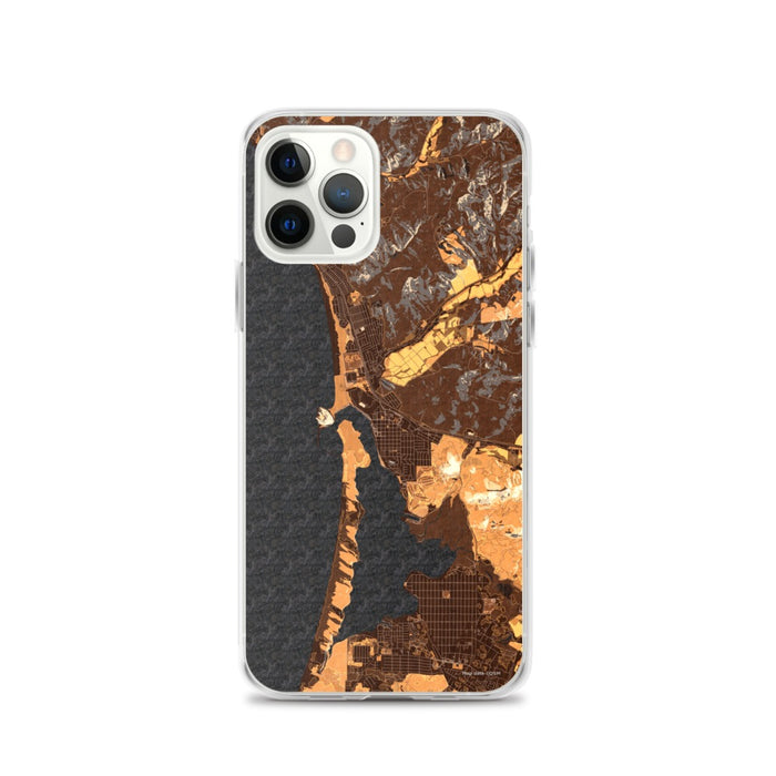 Custom iPhone 12 Pro Morro Bay California Map Phone Case in Ember