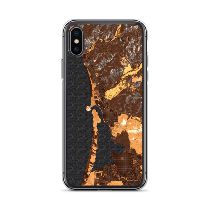 Custom iPhone X/XS Morro Bay California Map Phone Case in Ember