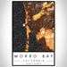 Morro Bay California Map Print Portrait Orientation in Ember Style With Shaded Background