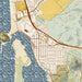 Morro Bay California Map Print in Woodblock Style Zoomed In Close Up Showing Details