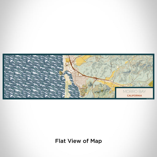 Flat View of Map Custom Morro Bay California Map Enamel Mug in Woodblock