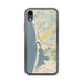 Custom iPhone XR Morro Bay California Map Phone Case in Woodblock