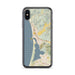 Custom iPhone X/XS Morro Bay California Map Phone Case in Woodblock