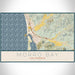 Morro Bay California Map Print Landscape Orientation in Woodblock Style With Shaded Background