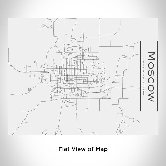 Rendered View of Moscow Idaho Map Engraving on 20oz Stainless Steel Insulated Bottle with Bamboo Top in White