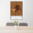 24x36 Moscow Idaho Map Print Portrait Orientation in Ember Style Behind 2 Chairs Table and Potted Plant