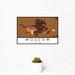 12x18 Moscow Idaho Map Print Landscape Orientation in Ember Style With Small Cactus Plant in White Planter
