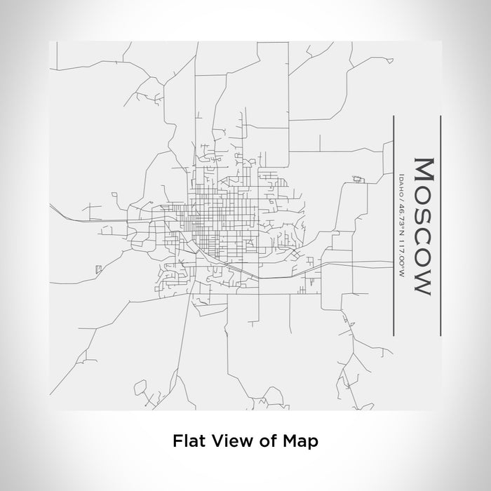 Rendered View of Moscow Idaho Map Engraving on 17oz Stainless Steel Insulated Tumbler in White