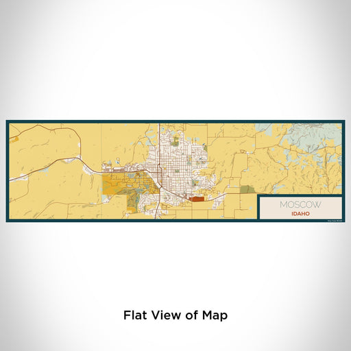 Flat View of Map Custom Moscow Idaho Map Enamel Mug in Woodblock