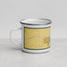 Left View Custom Moscow Idaho Map Enamel Mug in Woodblock