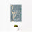 12x18 Moses Lake Washington Map Print Portrait Orientation in Afternoon Style With Small Cactus Plant in White Planter
