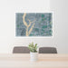 24x36 Moses Lake Washington Map Print Lanscape Orientation in Afternoon Style Behind 2 Chairs Table and Potted Plant
