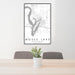 24x36 Moses Lake Washington Map Print Portrait Orientation in Classic Style Behind 2 Chairs Table and Potted Plant