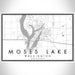 Moses Lake Washington Map Print Landscape Orientation in Classic Style With Shaded Background