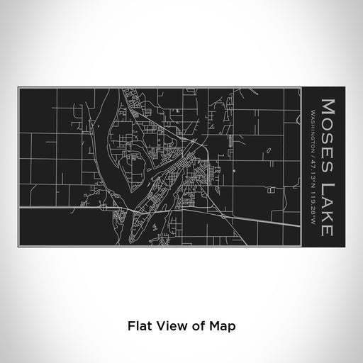 Rendered View of Moses Lake Washington Map Engraving on 17oz Stainless Steel Insulated Cola Bottle in Black