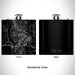 Rendered View of Moses Lake Washington Map Engraving on 6oz Stainless Steel Flask in Black