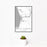 12x18 Moss Landing California Map Print Portrait Orientation in Classic Style With Small Cactus Plant in White Planter