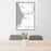 24x36 Moss Landing California Map Print Portrait Orientation in Classic Style Behind 2 Chairs Table and Potted Plant