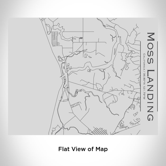 Rendered View of Moss Landing California Map Engraving on 20oz Stainless Steel Insulated Bottle with Bamboo Top