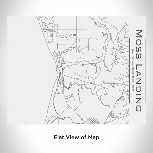 Rendered View of Moss Landing California Map Engraving on 20oz Stainless Steel Insulated Bottle with Bamboo Top in White