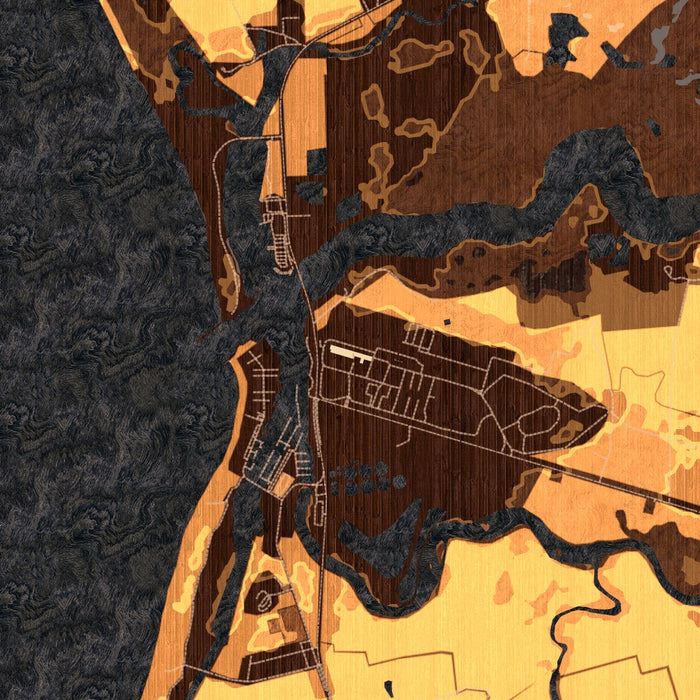 Moss Landing California Map Print in Ember Style Zoomed In Close Up Showing Details