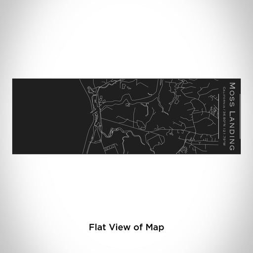 Rendered View of Moss Landing California Map Engraving on 10oz Stainless Steel Insulated Cup with Sliding Lid in Black