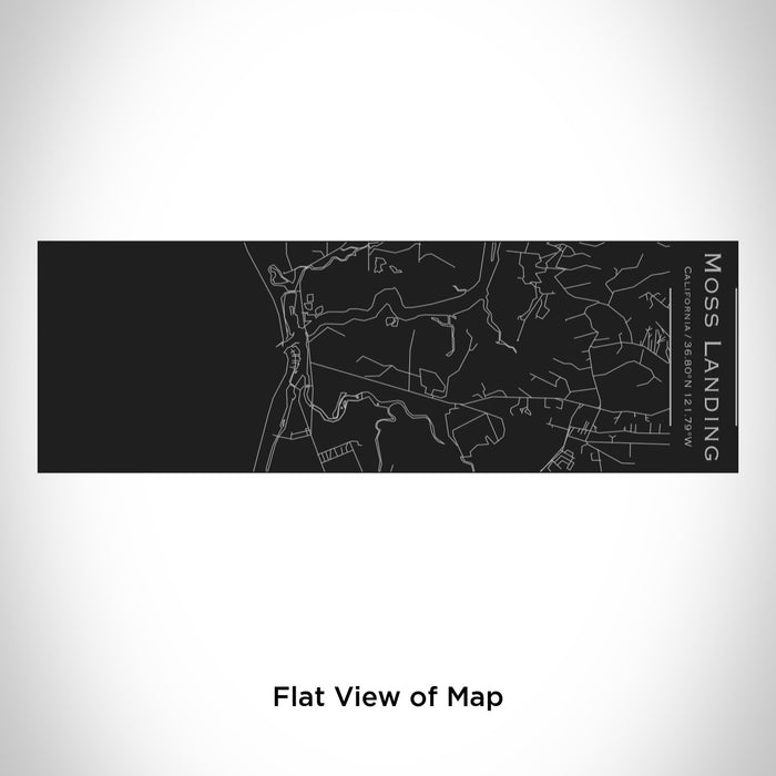 Rendered View of Moss Landing California Map Engraving on 10oz Stainless Steel Insulated Cup with Sliding Lid in Black