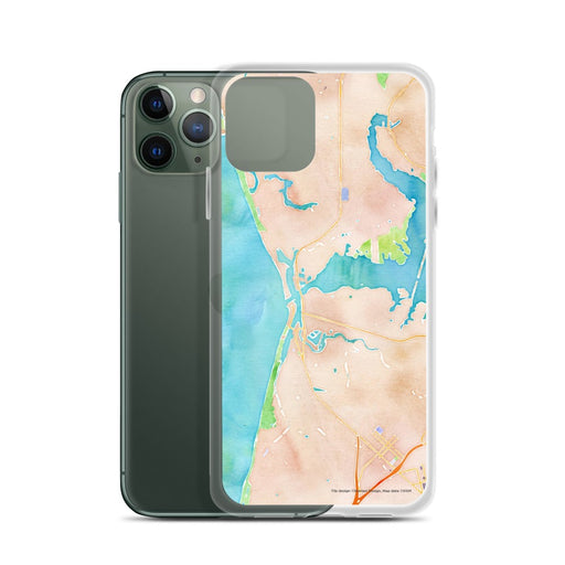 Custom Moss Landing California Map Phone Case in Watercolor