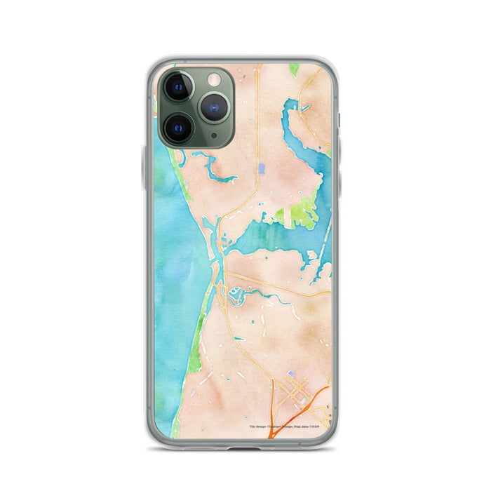 Custom iPhone 11 Pro Moss Landing California Map Phone Case in Watercolor