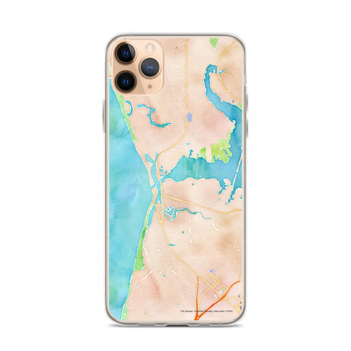 Custom iPhone 11 Pro Max Moss Landing California Map Phone Case in Watercolor