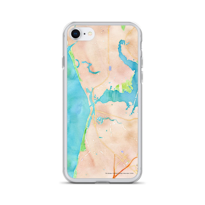 Custom iPhone SE Moss Landing California Map Phone Case in Watercolor